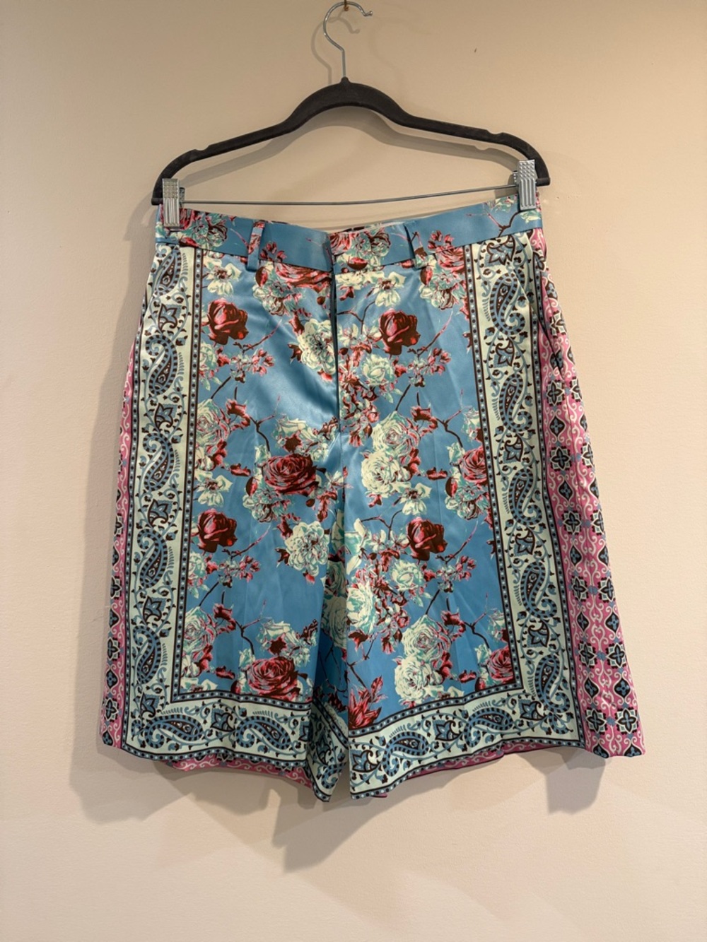 ASOS Floral Border Print Light Blue and Pink Men's Hybrid Shorts